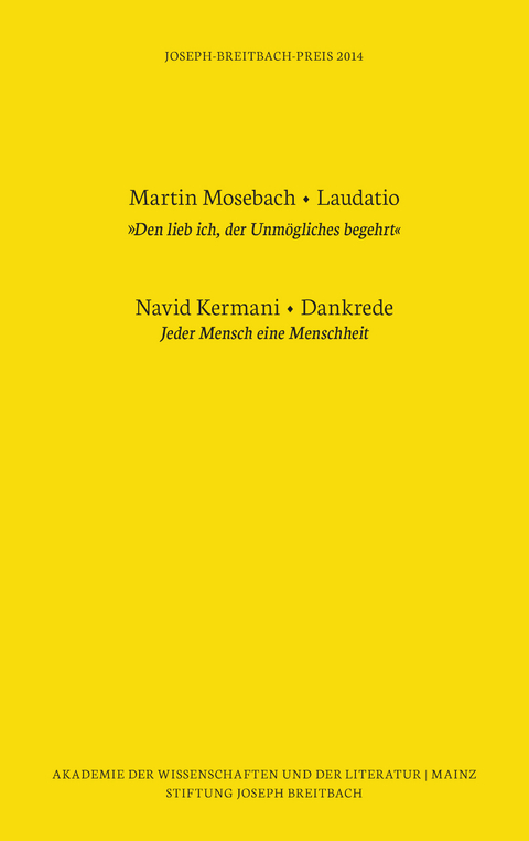 Joseph-Breitbach-Preis 2014 - Martin Mosebach, Navid Kermani