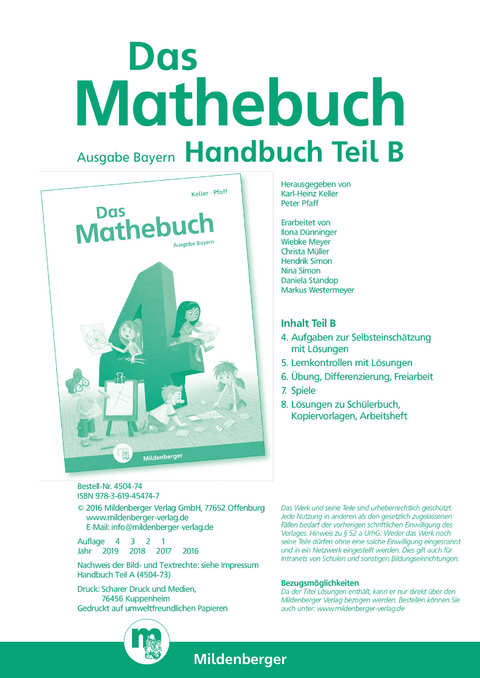 Das Mathebuch 4 &ndash; Handbuch Teil B &middot; Ausgabe Bayern - 