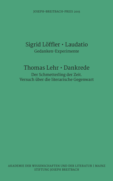 Joseph-Breitbach-Preis 2015 - Sigrid L&ouml;ffler, Thomas Lehr