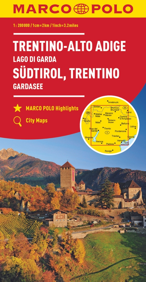MARCO POLO Regionalkarte Italien 03 S&uuml;dtirol, Trentino, Gardasee 1:200.000