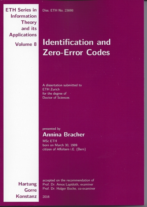 Identification and Zero-Error Codes - Annina Bracher