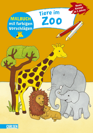 Malbuch mit farbigen Vorschlägen: Tiere im Zoo