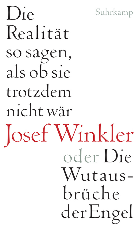 Die Realit&auml;t so sagen, als ob sie trotzdem nicht w&auml;r oder Die Wutausbr&uuml;che der Engel - Josef Winkler