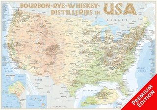 Whiskey Distilleries USA - Poster 100x70cm Premium Edition