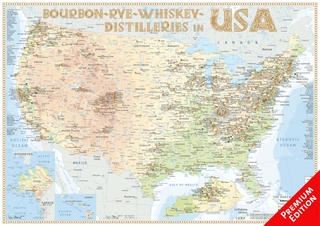 Whiskey Distilleries USA - Poster 60x42cm Premium Edition