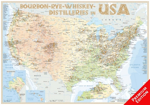 Whiskey Distilleries USA - Poster 60x42cm Premium Edition - R&uuml;diger J&ouml;rg Hirst