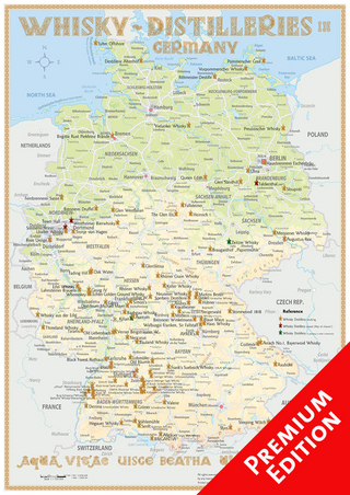 Whisky Distilleries Germany - Poster 42x60cm Premium Edition