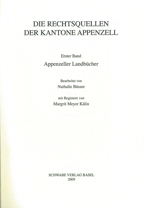 Appenzeller Landb&uuml;cher - Nathalie B&uuml;sser, Margrit Meyer K&auml;lin