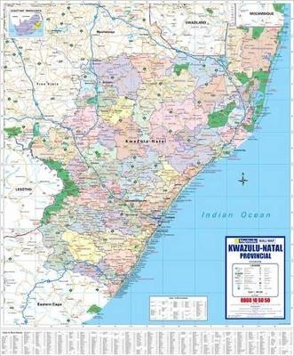 Kwa-Zulu Natal Provincial Wall Map
