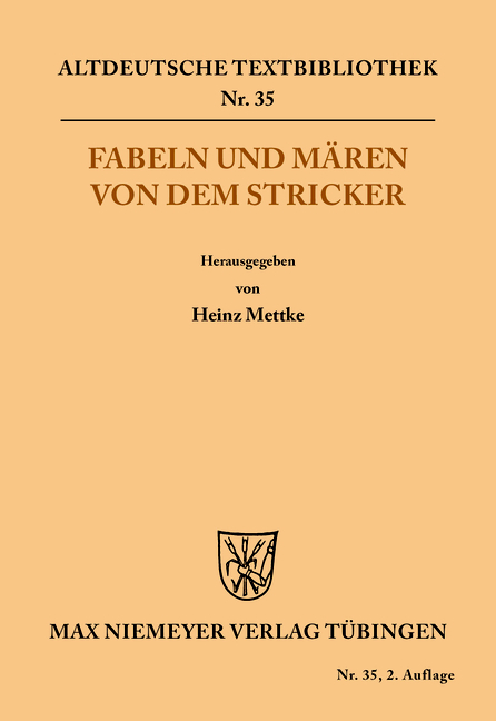 Fabeln und M&auml;ren von dem Stricker - 