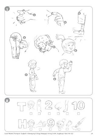 Englisch in Bewegung / Materialpaket mit Buch, Poster, drei Handpuppen und Audio-CD