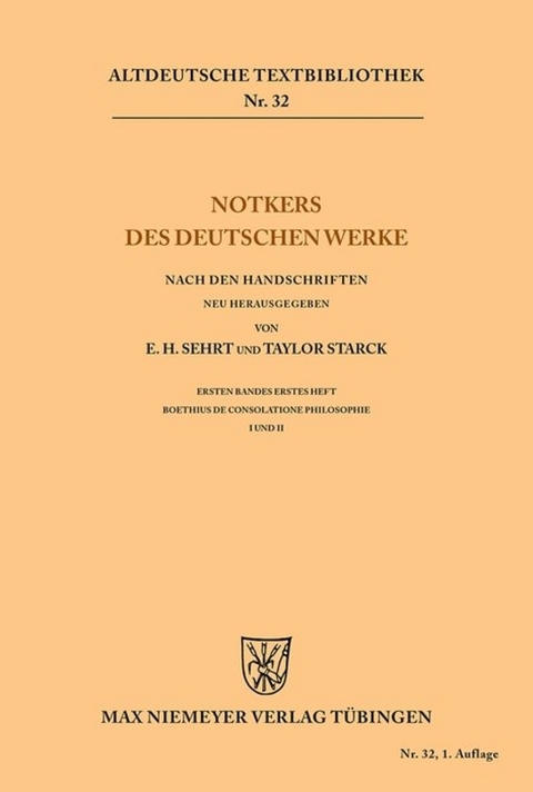 Notkers des Deutschen Werke - 