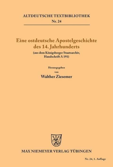 Eine ostdeutsche Apostelgeschichte des 14. Jahrhunderts - 