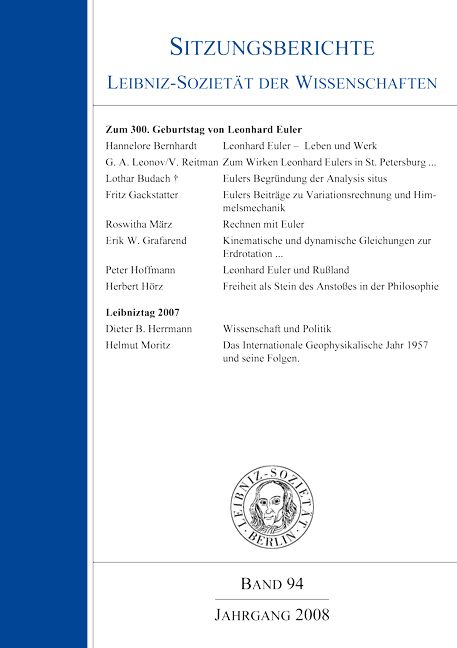 Zum 300. Geburtstag von Leonhard Euler