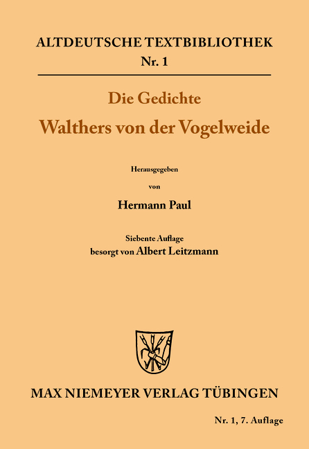 Die Gedichte Walthers von der Vogelweide - 