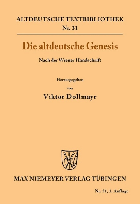 Die altdeutsche Genesis - 