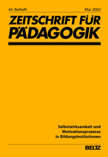 Selbstwirksamkeit und Motivationsprozesse in Bildungsinstitutionen - 