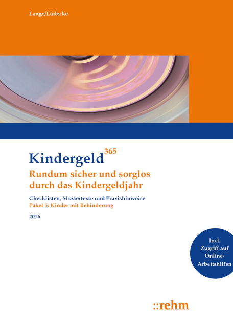 Kinder mit Behinderung 2016 - Klaus Lange, Reinhard L&uuml;decke, Ingeborg Schmerse