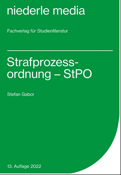 Strafprozessordnung - StPO - 2022 - Stefan Gabor