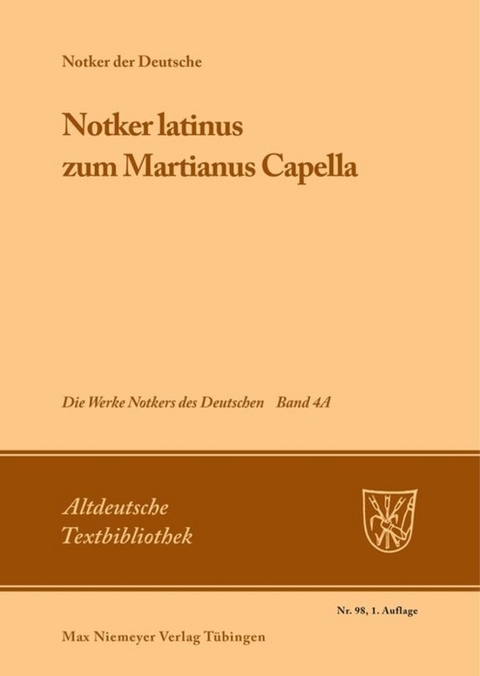 &raquo;Notker latinus&laquo; zum Martianus Capella - 