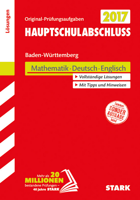 Abschlusspr&uuml;fung Hauptschule Baden-W&uuml;rttemberg - Mathematik, Deutsch, Englisch L&ouml;sungsheft