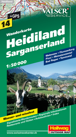 Heidiland-Sarganserland Wanderkarte Nr. 14, 1:50 000
