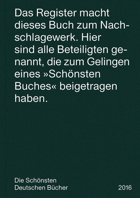 Die Sch&ouml;nsten deutschen B&uuml;cher 2016