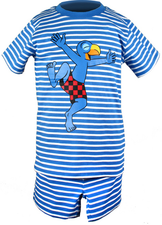 Globi Shorty Pyjama Streifen blau 98/104