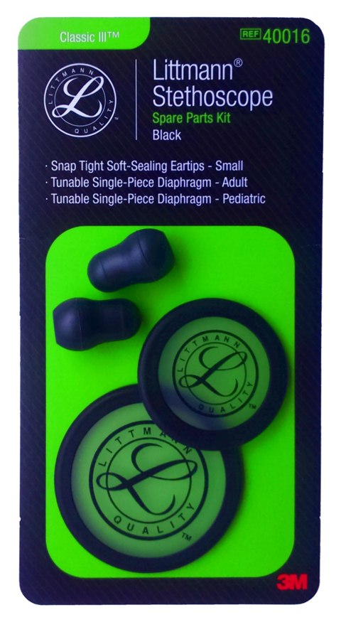 Ersatzteilset f&uuml;r Stethoskop Littmann Classic III schwarz