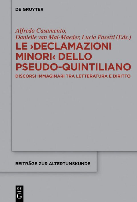 Le >Declamazioni Minori< dello Pseudo-Quintiliano - 