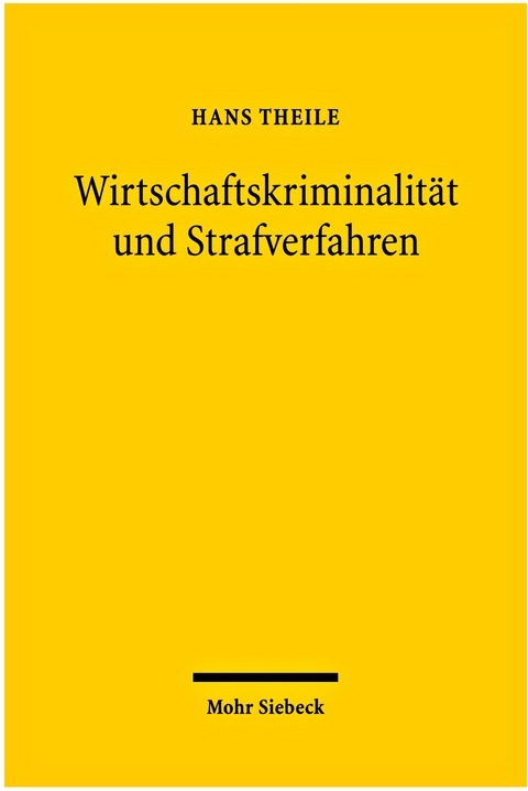 Wirtschaftskriminalit&auml;t und Strafverfahren - Hans Theile