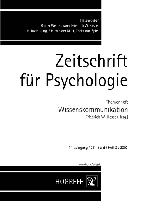 Zeitschrift f&uuml;r Psychologie / Zeitschrift f&uuml;r Psychologie - 