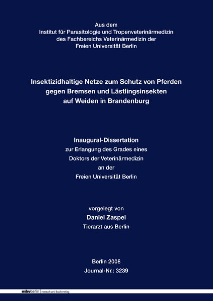 Insektizidhaltige Netze zum Schutz von Pferden gegen Bremsen und L&auml;stlingsinsekten auf Weiden in Brandenburg - Daniel Zaspel