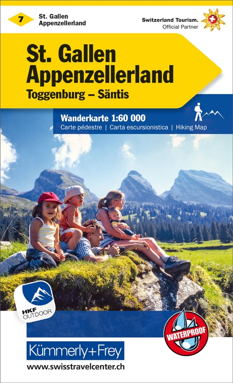 K&uuml;mmerly+Frey Wanderkarte 7 St. Gallen, Appenzellerland 1:60.000