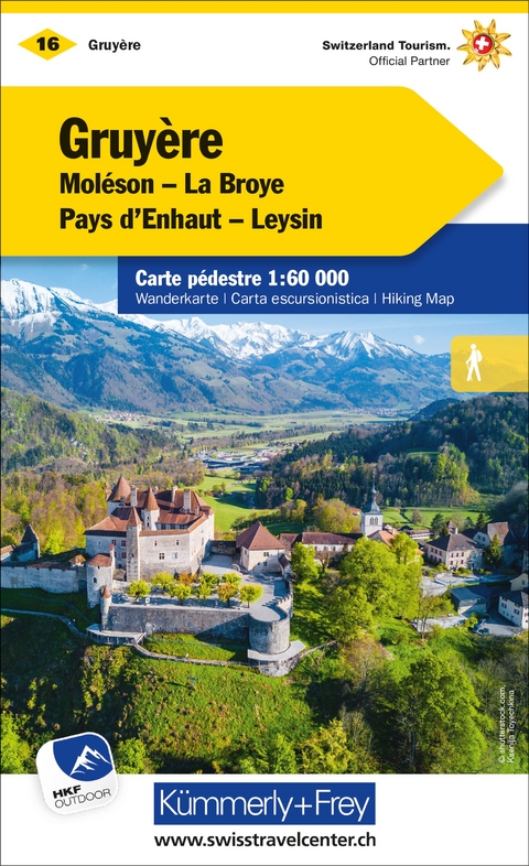 K&uuml;mmerly+Frey Wanderkarte 16 Gruy&egrave;re 1:60.000