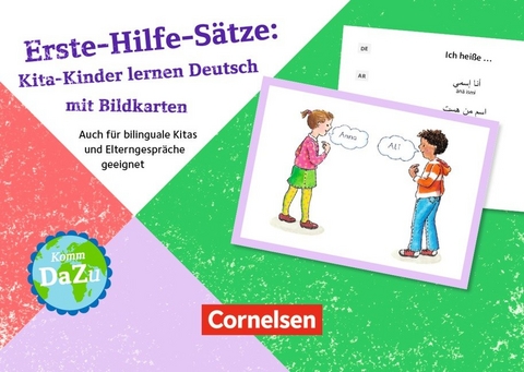 Deutsch lernen mit Fotokarten - Kita / Erste-Hilfe-S&auml;tze