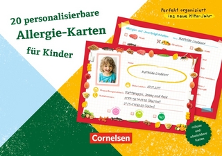 Perfekt organisiert ins neue Kita-Jahr / 20 personalisierbare Allergie-Karten für Kinder
