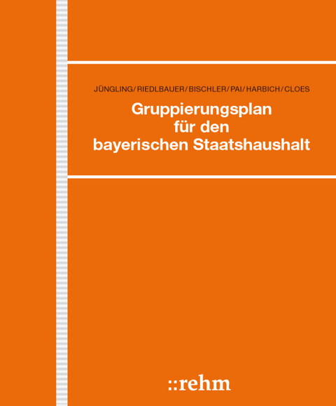 Gruppierungsplan f&uuml;r den bayerischen Staatshaushalt - Albert J&uuml;ngling, Stefan Harbich, Veit H&uuml;bner