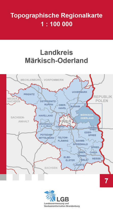 Topographische Regionalkarte 1:100000, Landkreis M&auml;rkisch-Oderland