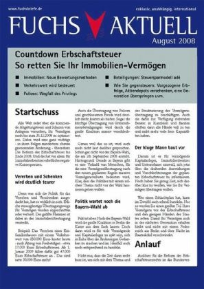 Countdown Erbschaftsteuer