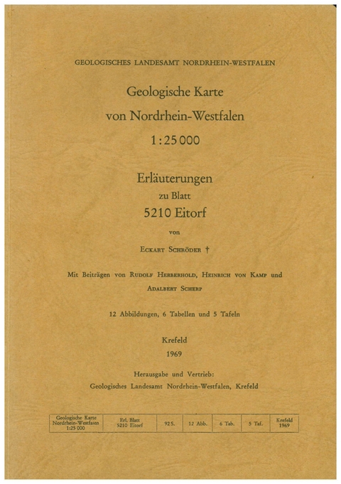 Geologische Karten von Nordrhein-Westfalen 1:25000 / Eitorf - Eckart Schr&ouml;der