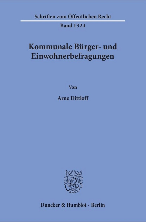 Kommunale B&uuml;rger- und Einwohnerbefragungen. - Arne Dittloff