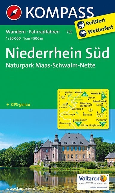 KOMPASS Wanderkarte Niederrhein S&uuml;d - Naturpark Maas - Schwalm - Nette - 