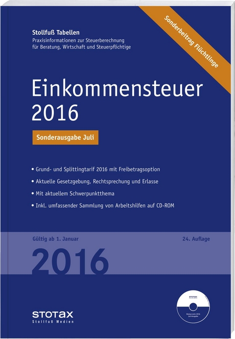 Tabelle, Einkommensteuer 2016 - Sonderausgabe Juli