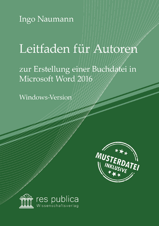 Leitfaden für Autoren zur Erstellung einer Buchdatei in Microsoft Word 2016