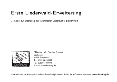 Erste Liederwald-Erweiterung