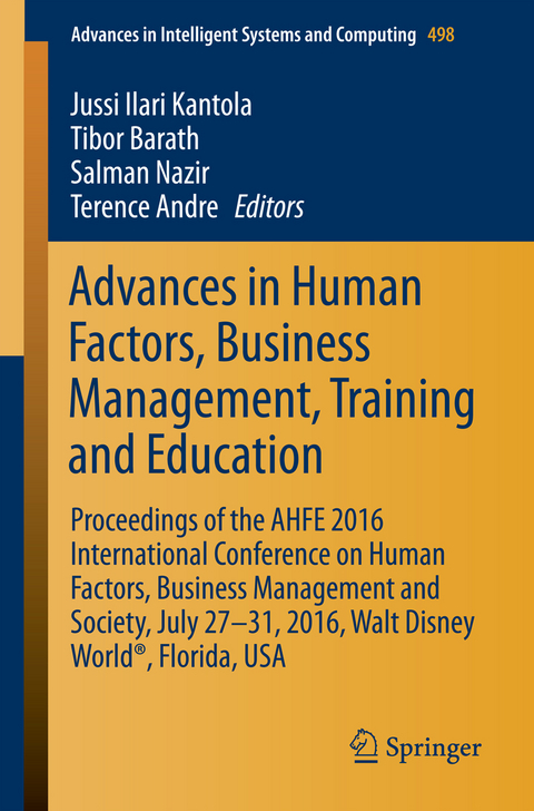Advances in Human Factors, Business Management, Training and Education - 