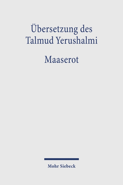 &Uuml;bersetzung des Talmud Yerushalmi - 