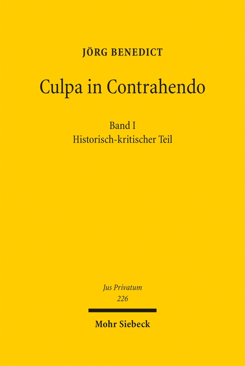 Culpa in Contrahendo - Jörg Benedict
