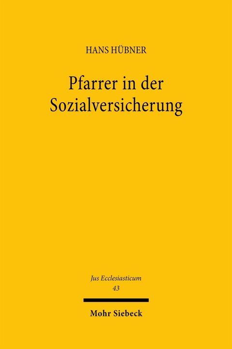 Pfarrer in der Sozialversicherung - Hans H&uuml;bner